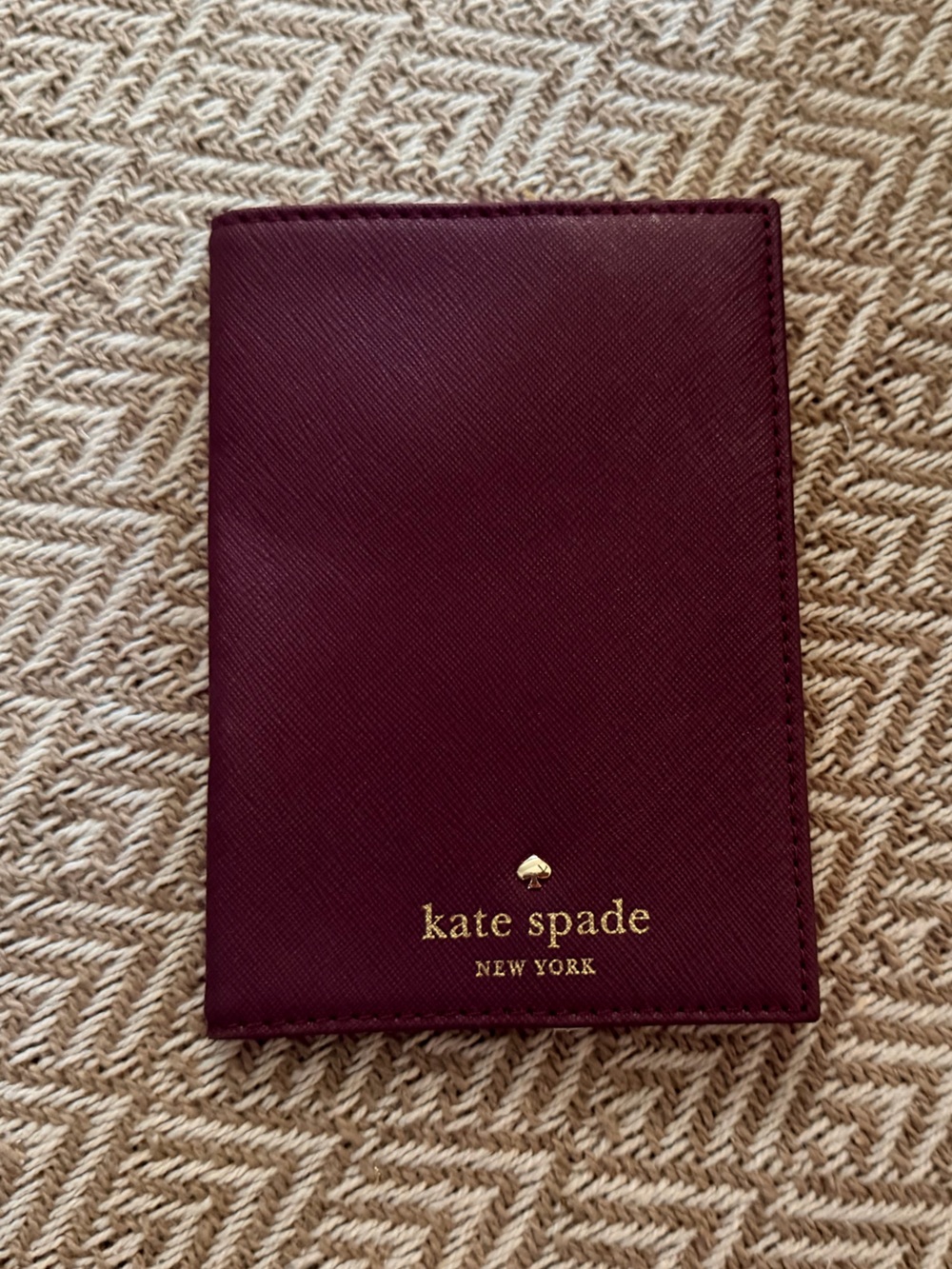 Kate Spade Burgundy Cityscape Passport Holder